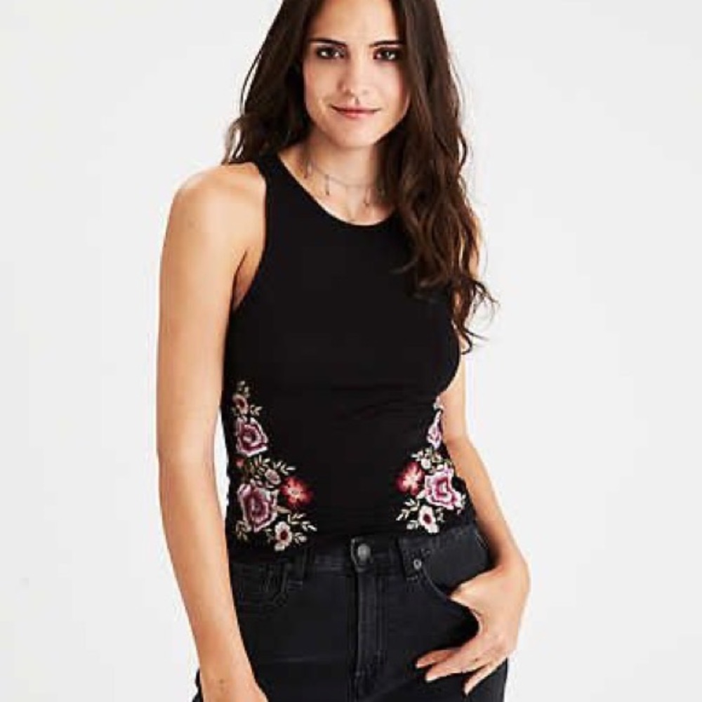 American Eagle Embroidered Tank Top